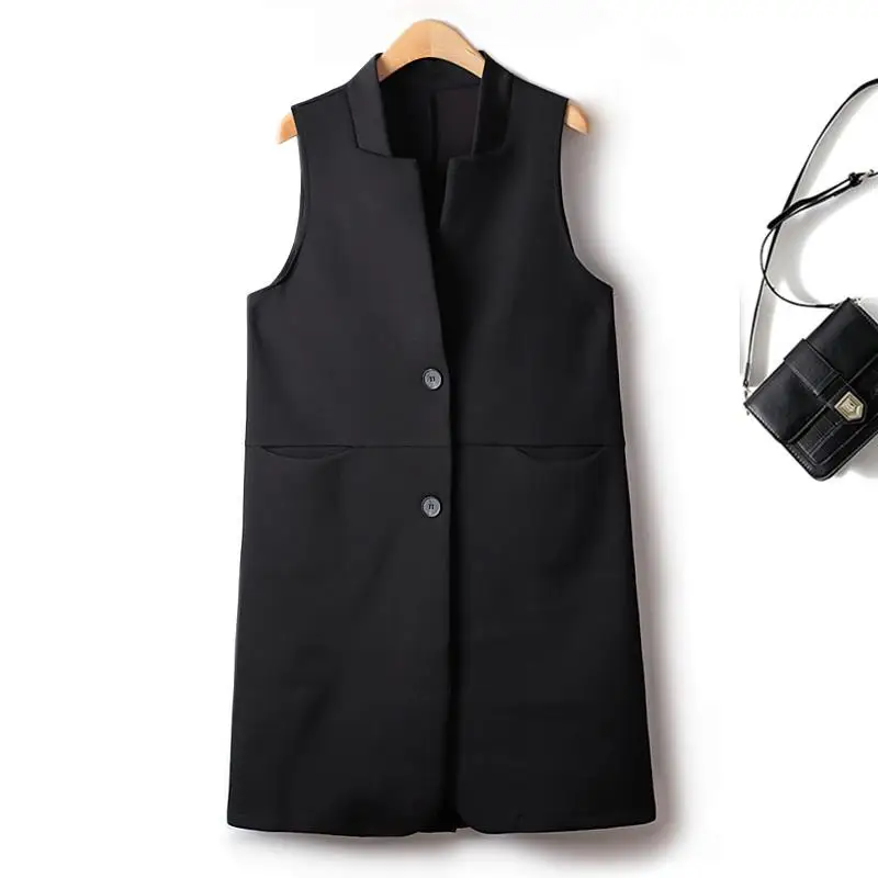 A stylish sleeveless vest for women, made from soft nylon cotton fabric, perfect for spring and autumn wear.