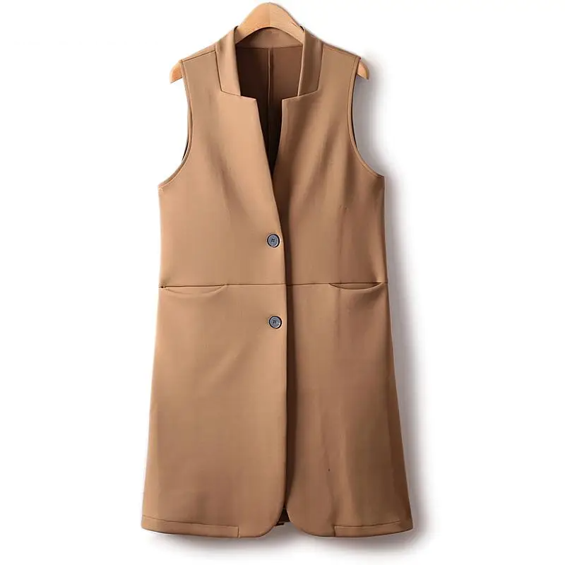 A stylish sleeveless vest for women, made from soft nylon cotton fabric, perfect for spring and autumn wear.