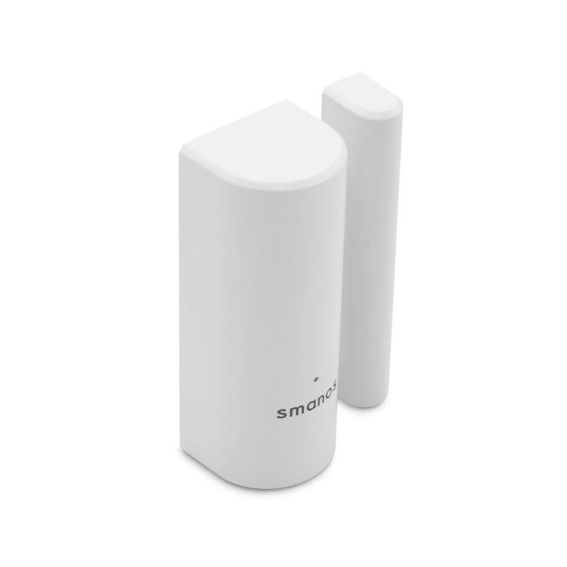 SMANOS Door Window Sensor 2PK featuring two sleek sensors for home security monitoring.