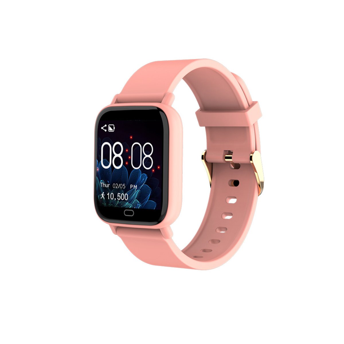 Smart Fit Multi Function Smart Watch Tracker with a bright QOled screen, showcasing health monitoring features and a sporty design.