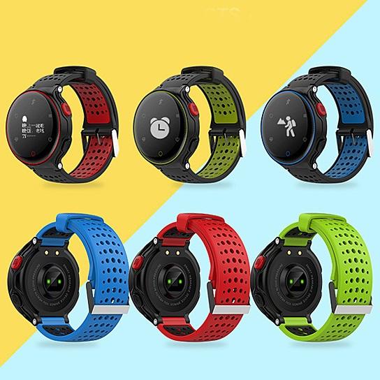 Smart Fit Sporty Waterproof Watch with heart rate and blood pressure monitoring features, showcasing a sleek design and bright OLED screen.