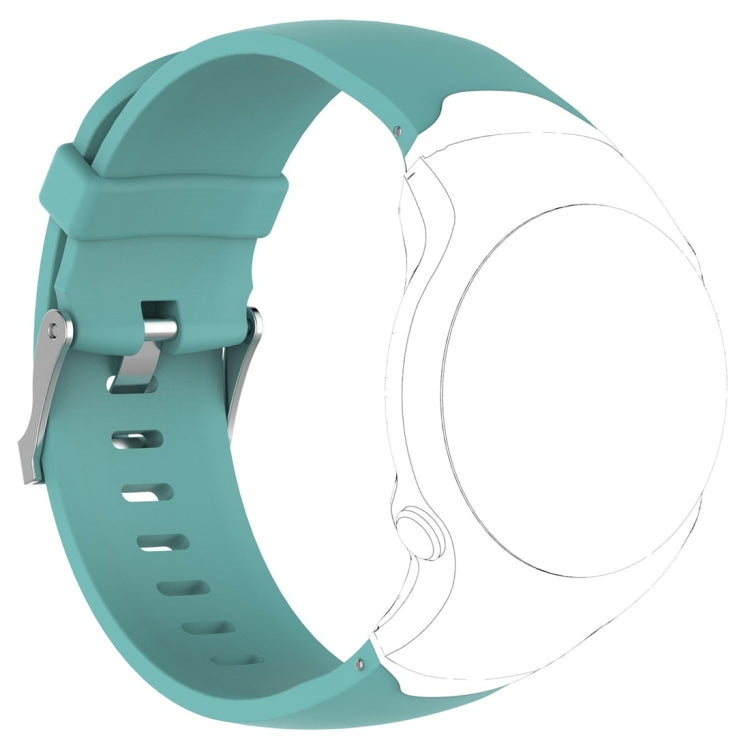 Mint green silicone watch band designed for Garmin Approach S3, showcasing its adjustable strap and stylish design.