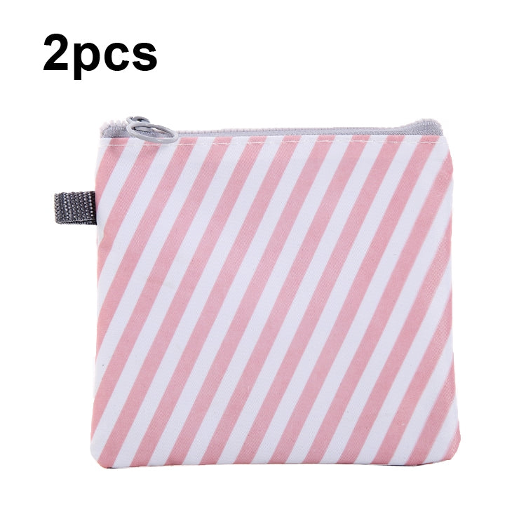 SN-031 Waterproof Zipper Sanitary Napkin Storage Bag in a stylish design, showcasing its compact size and zipper opening.