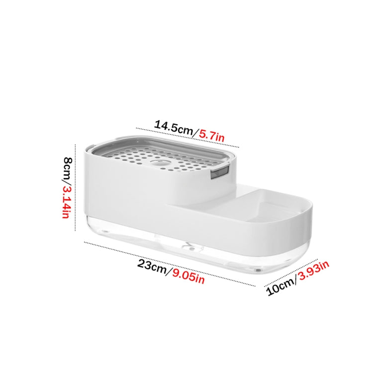 Automatic Liquid Soap Dispenser with double-layer design for kitchen use, featuring a non-slip base and compact size.