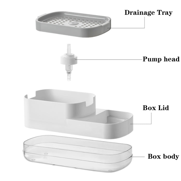 Automatic Liquid Soap Dispenser with double-layer design for kitchen use, featuring a non-slip base and compact size.