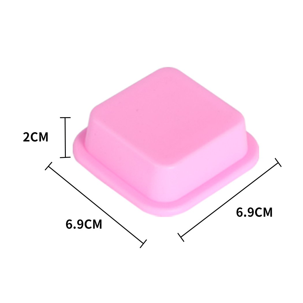 A set of 25 pink silicone soap moulds in square shape, featuring a unique 3D design for detailed soap crafting.