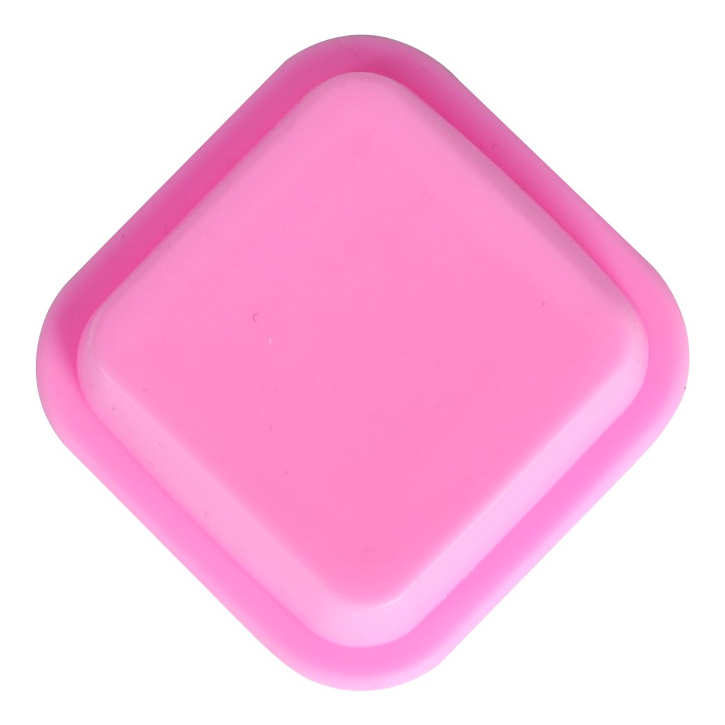 A set of 25 pink silicone soap moulds in square shape, featuring a unique 3D design for detailed soap crafting.