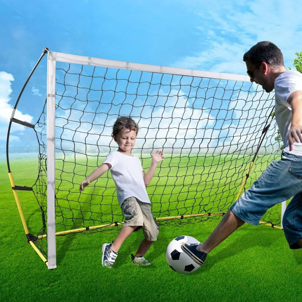 Portable Soccer Goal Net for kids outdoor training, featuring durable PE net and sturdy steel frame.