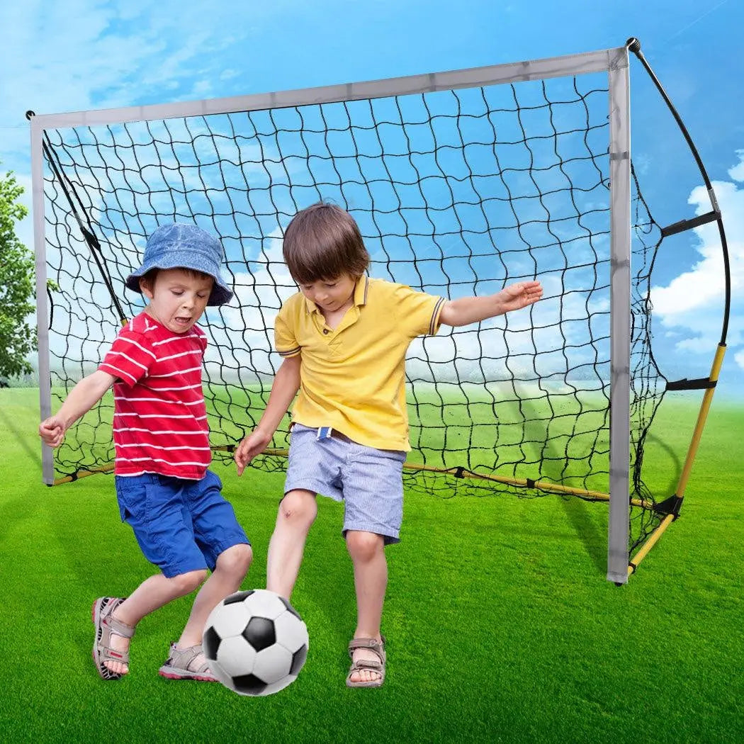 Portable Soccer Goal Net for kids outdoor training, featuring durable PE net and sturdy steel frame.