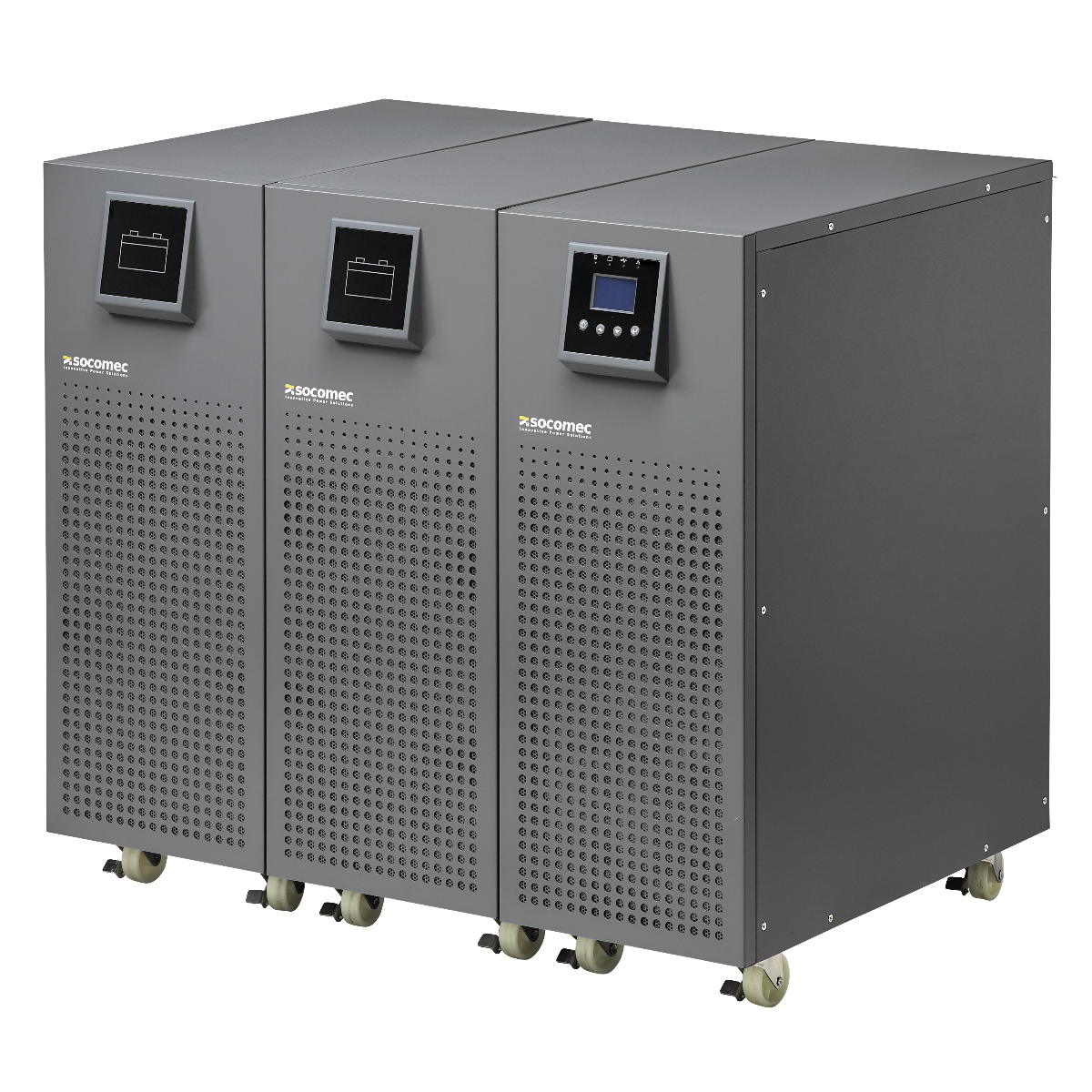 Socomec 6-10KVA Extension Battery module designed for ITYS UPS systems, featuring a robust build and powerful charger.