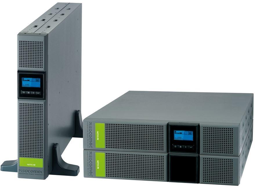 Socomec NETYS PR RT 1700VA Tower/Rack UPS showcasing its compact design and user-friendly interface.