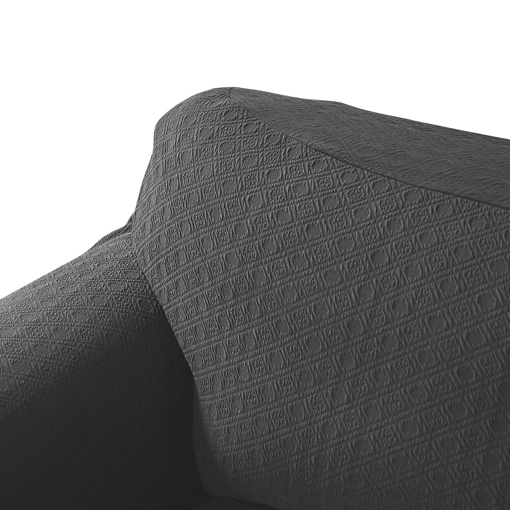 Dark grey 1-seater sofa cover slipcover protector, showcasing its elegant design and high-quality fabric.