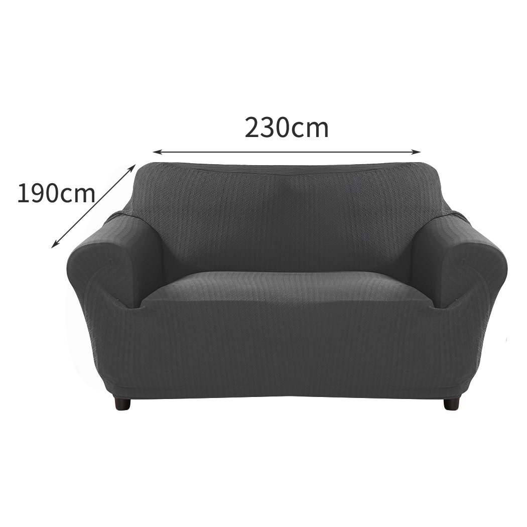 Dark grey sofa cover slipcover protector for 3-seater couch, showcasing its elegant design and high-quality fabric.