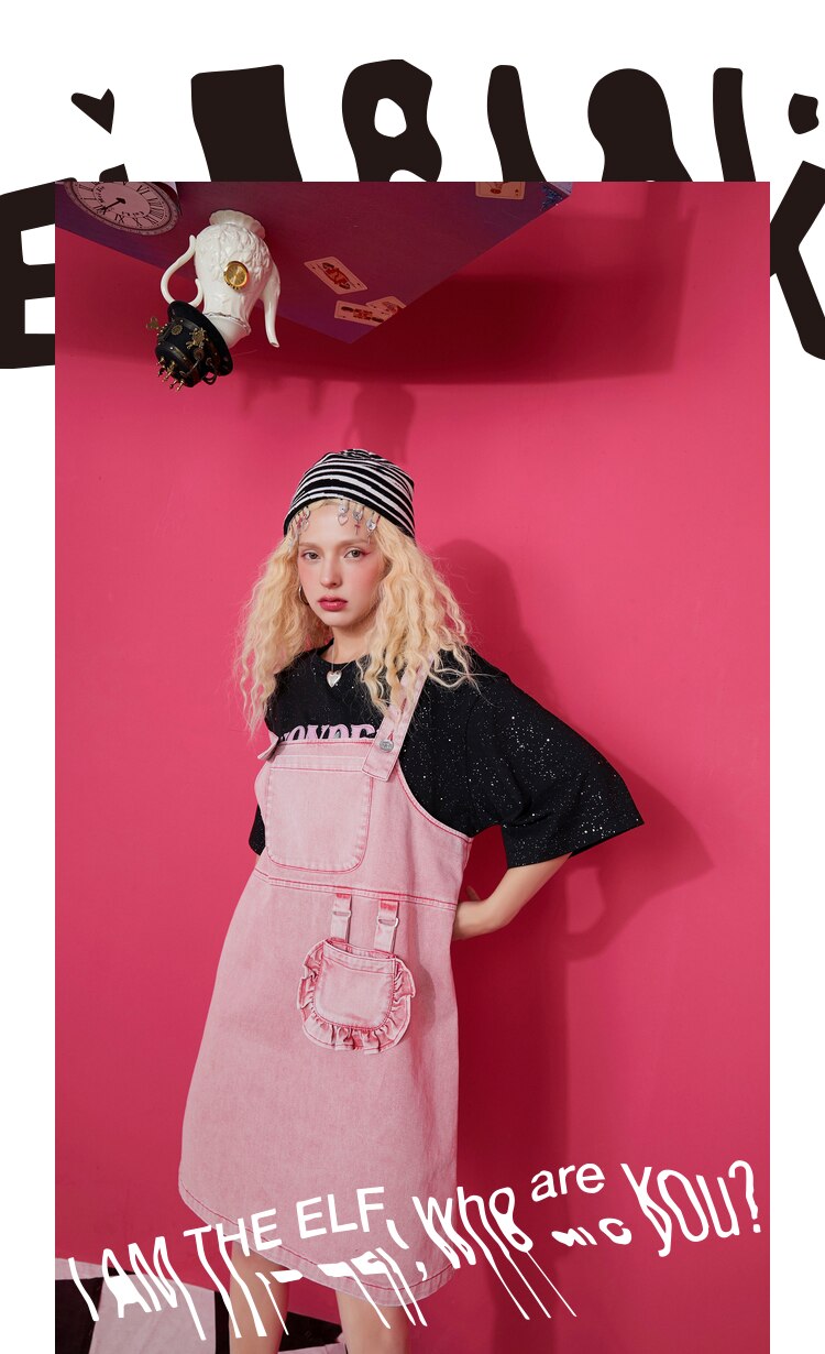 Solid Pure High Waist Casual Women Overall Skirt in pink, featuring an A-line silhouette and pockets, perfect for spring fashion.