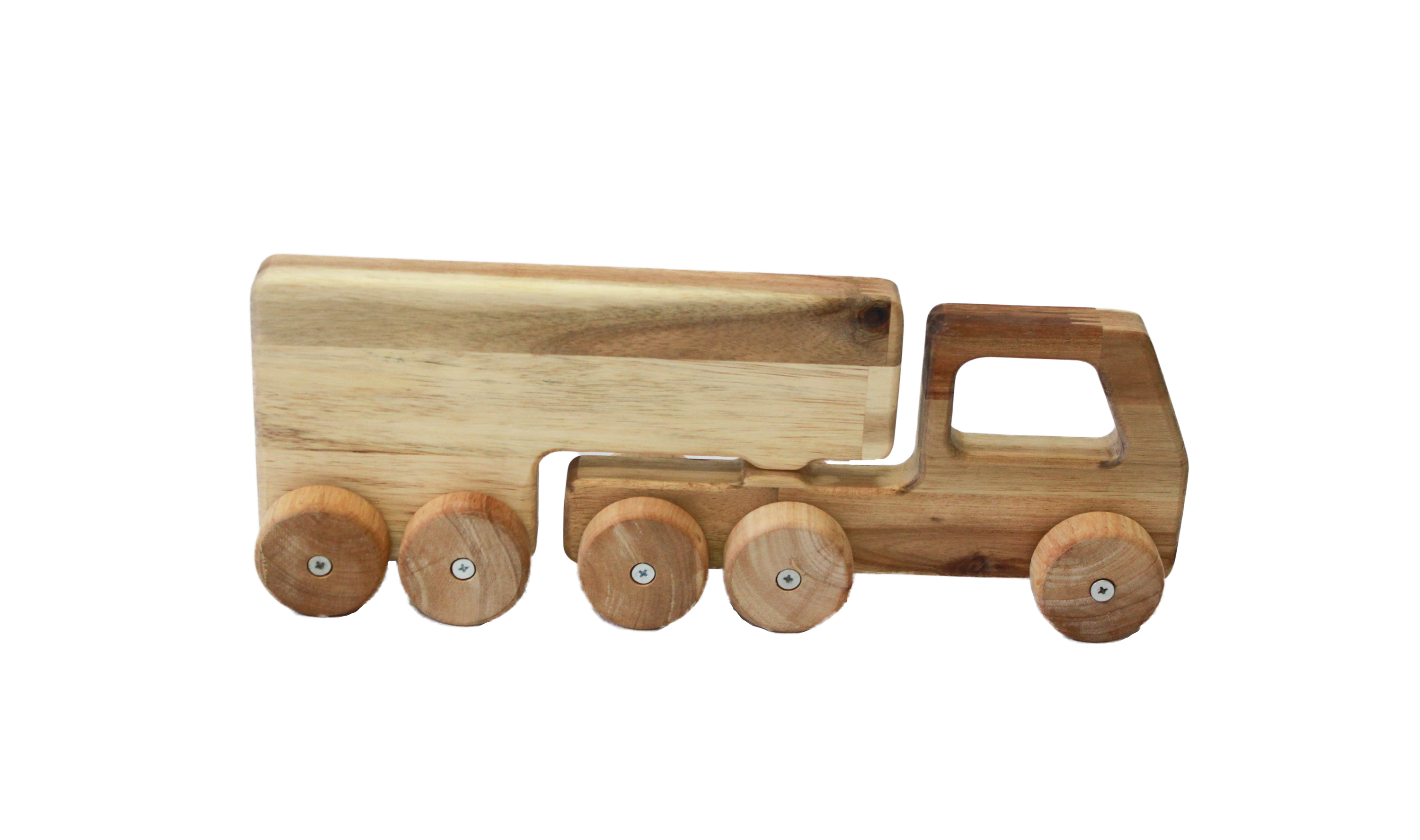 A beautifully crafted Solid Wooden Truck made from plantation timber, featuring a smooth finish and designed for children to push and pull.