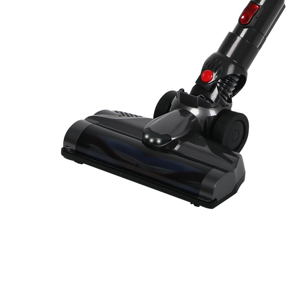 Spector 150W Handheld Vacuum Cleaner in red color, showcasing its sleek design and LED light feature.