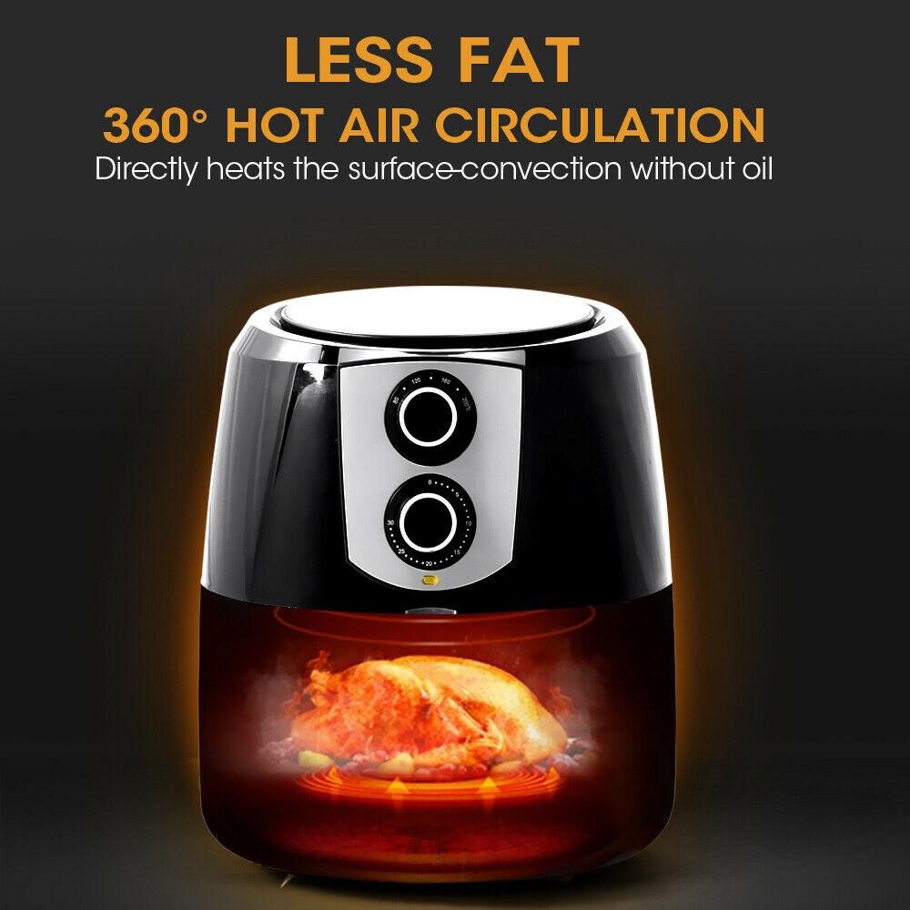 Spector 1800W 7L Air Fryer in black, showcasing its sleek design and user-friendly controls.