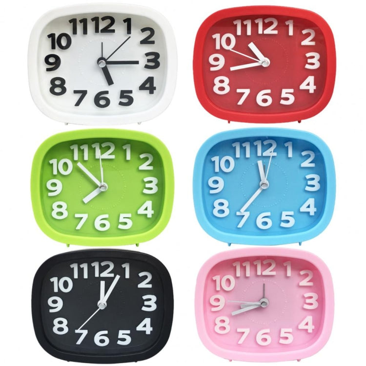 Square Candy Color Stereo Digital Silent Alarm Clock designed for children and students, featuring a vibrant color scheme and compact size.