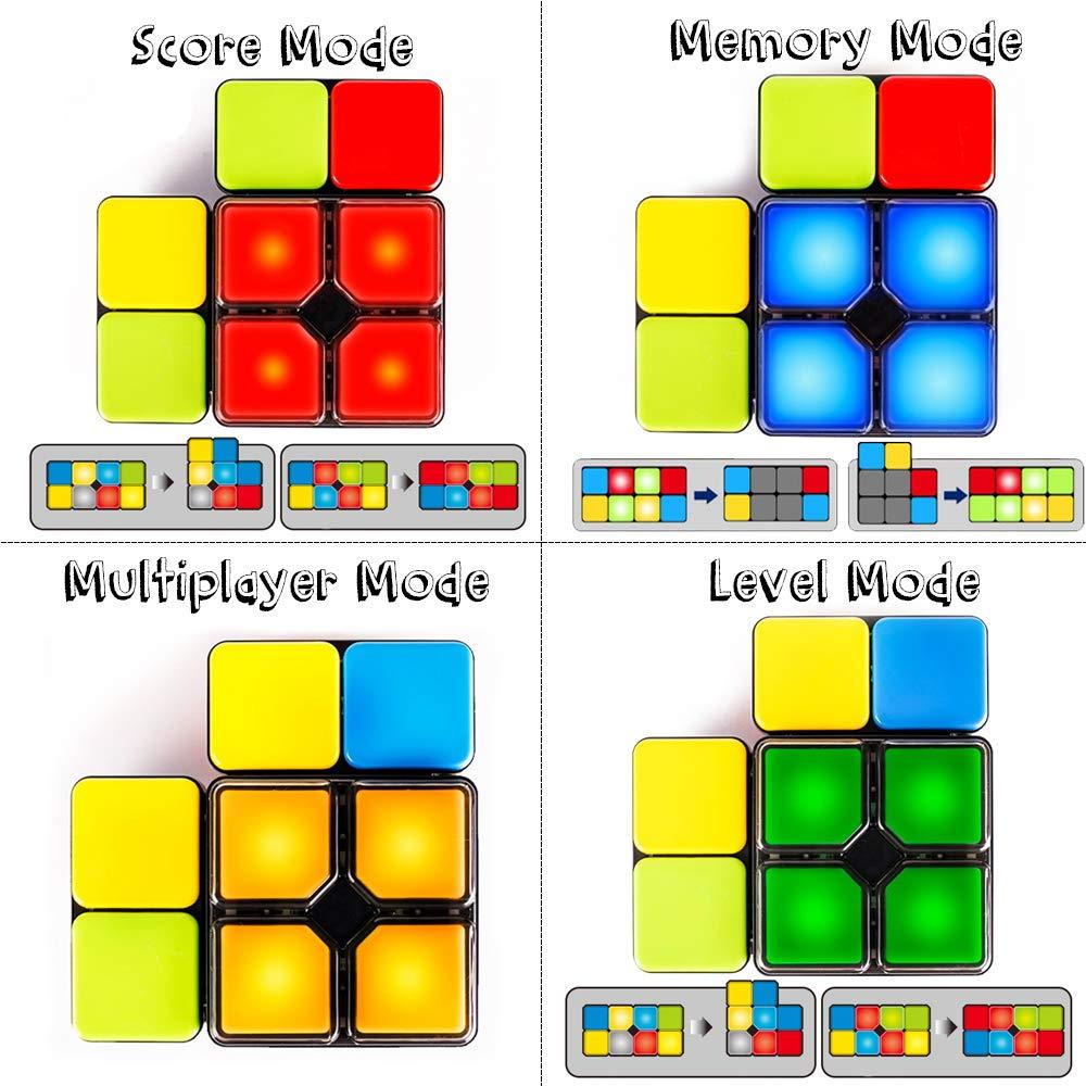 Square Up Challenge Puzzle Game featuring colorful blocks and lights for interactive play.