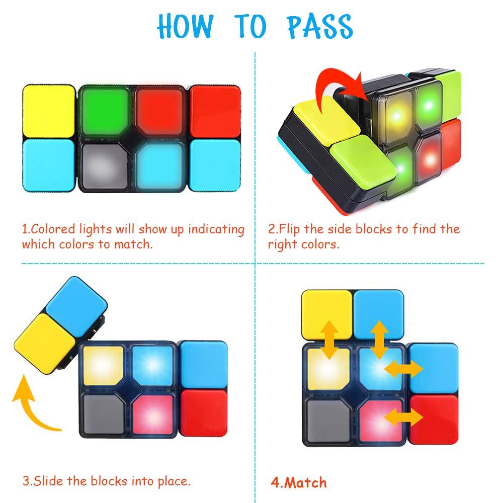 Square Up Challenge Puzzle Game featuring colorful blocks and lights for interactive play.