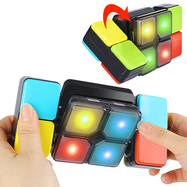 Square Up Challenge Puzzle Game featuring colorful blocks and lights for interactive play.