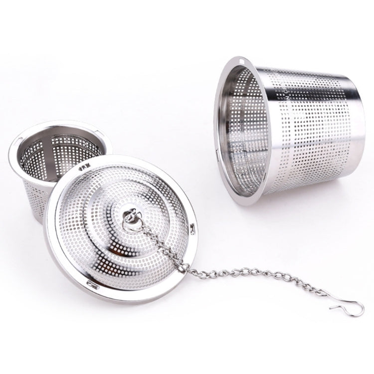 Stainless Steel Locking Spice Tea Strainer Mesh Infuser Tea Ball with chain for easy suspension in beverages.