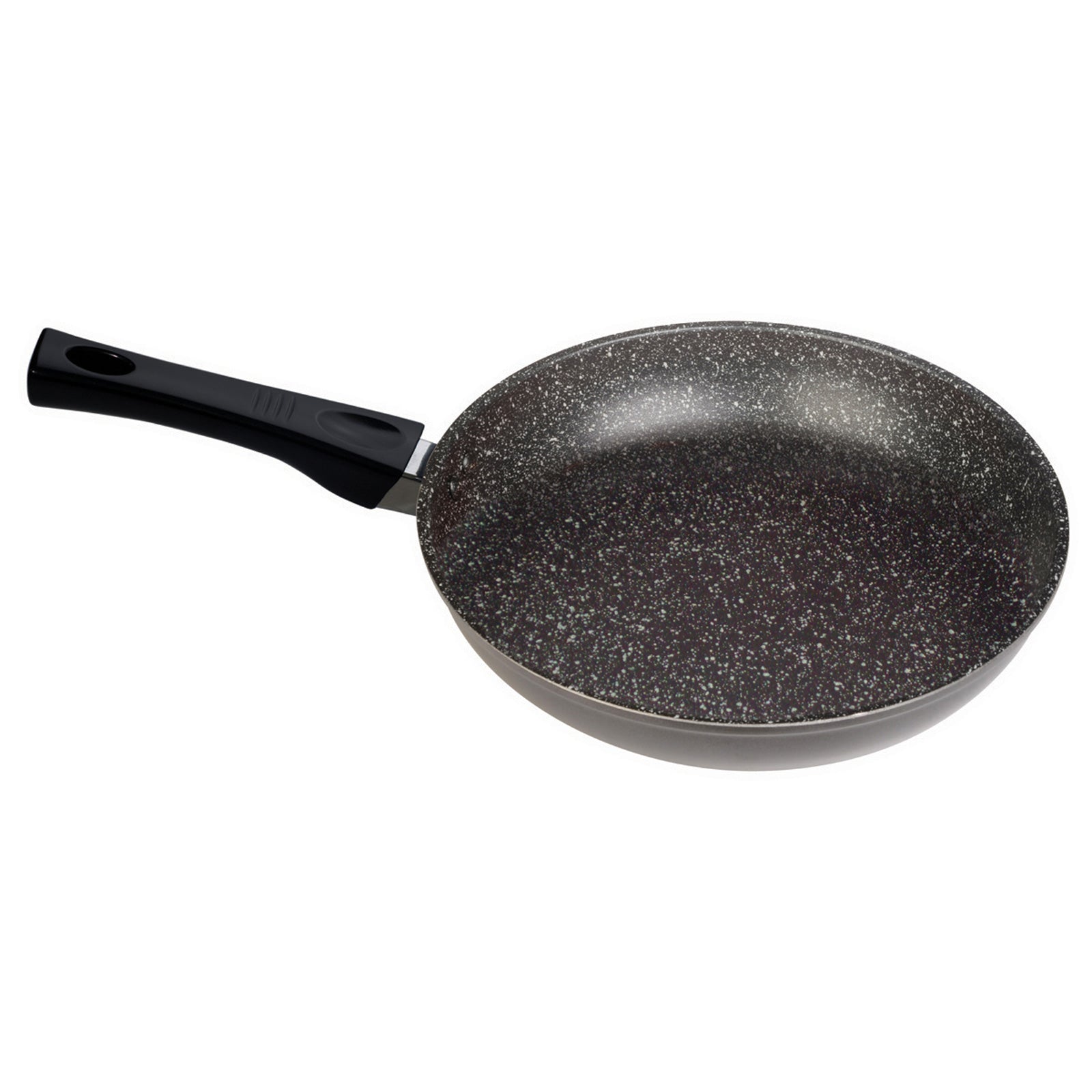 Stonewell 28cm Non-Stick Frypan in black with ergonomic handle, showcasing its durable stone surface and sleek design.