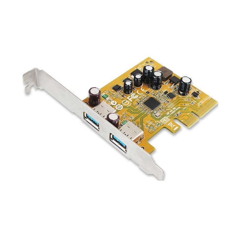 SUNIX USB2312 dual-port USB3.1 PCI Express add-on card with sleek design and connectors.