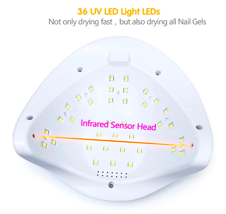 SUNX5 MAX 120W UV LED Nail Lamp in white and pink, featuring a smart LCD display and 36 LEDs for efficient nail drying.