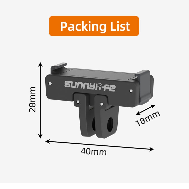 Sunnylife AD691 Magnetic Adapter Mount for DJI Action 2 and Osmo Action, showcasing its strong magnetic suction and durable design.