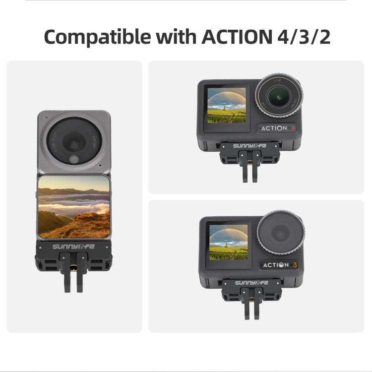 Sunnylife AD691 Magnetic Adapter Mount for DJI Action 2 and Osmo Action, showcasing its strong magnetic suction and durable design.