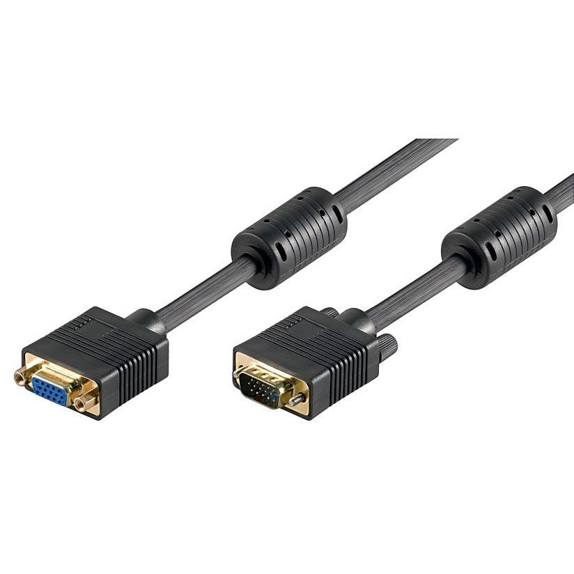 20m SVGA Monitor Cable M-M with HD15 male connectors, designed for reliable video transmission.