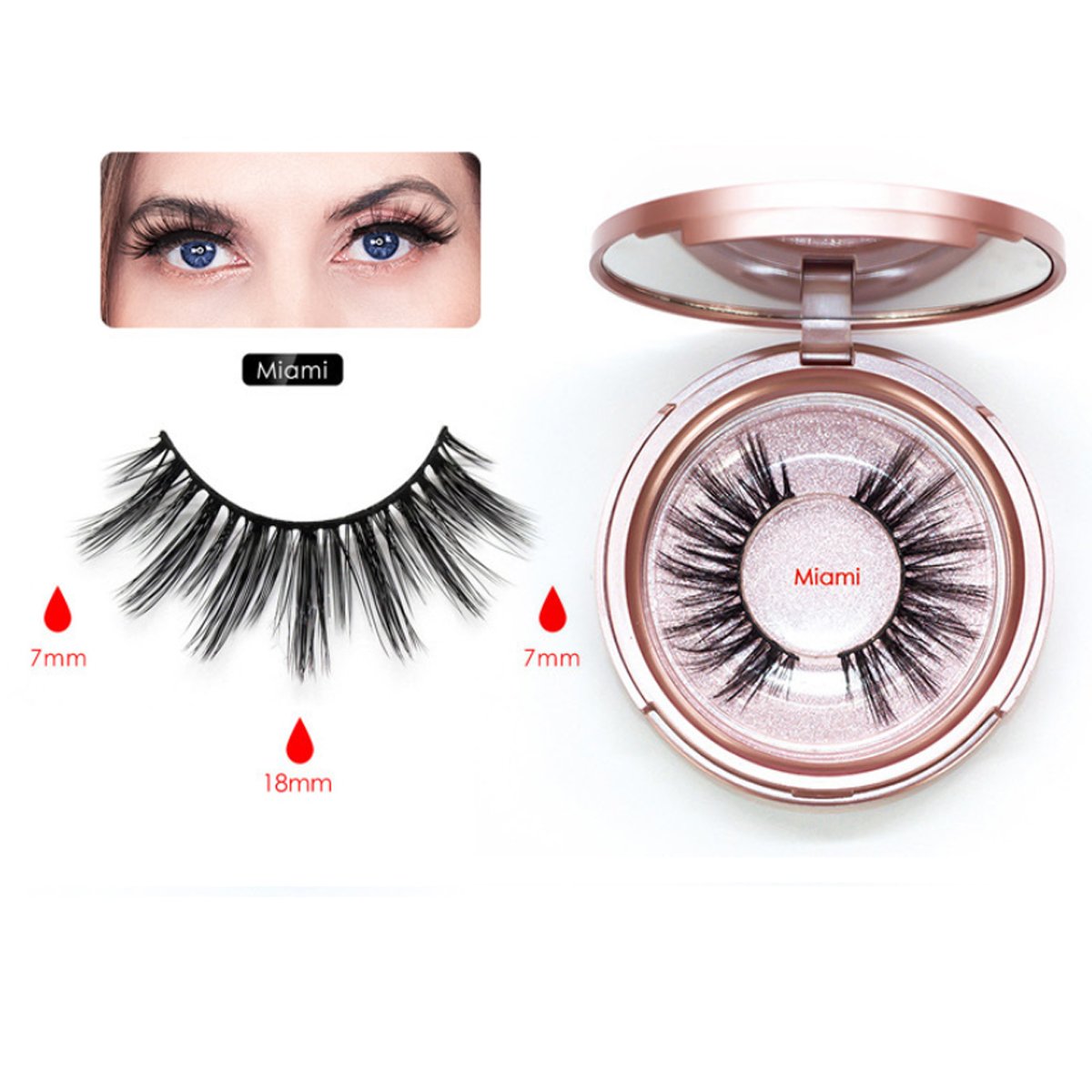 Sweet Eyes Magnetic Eyeliner and Eyelashes Kit featuring two pairs of reusable eyelashes, magnetic eyeliner, and a tweezer for easy application.