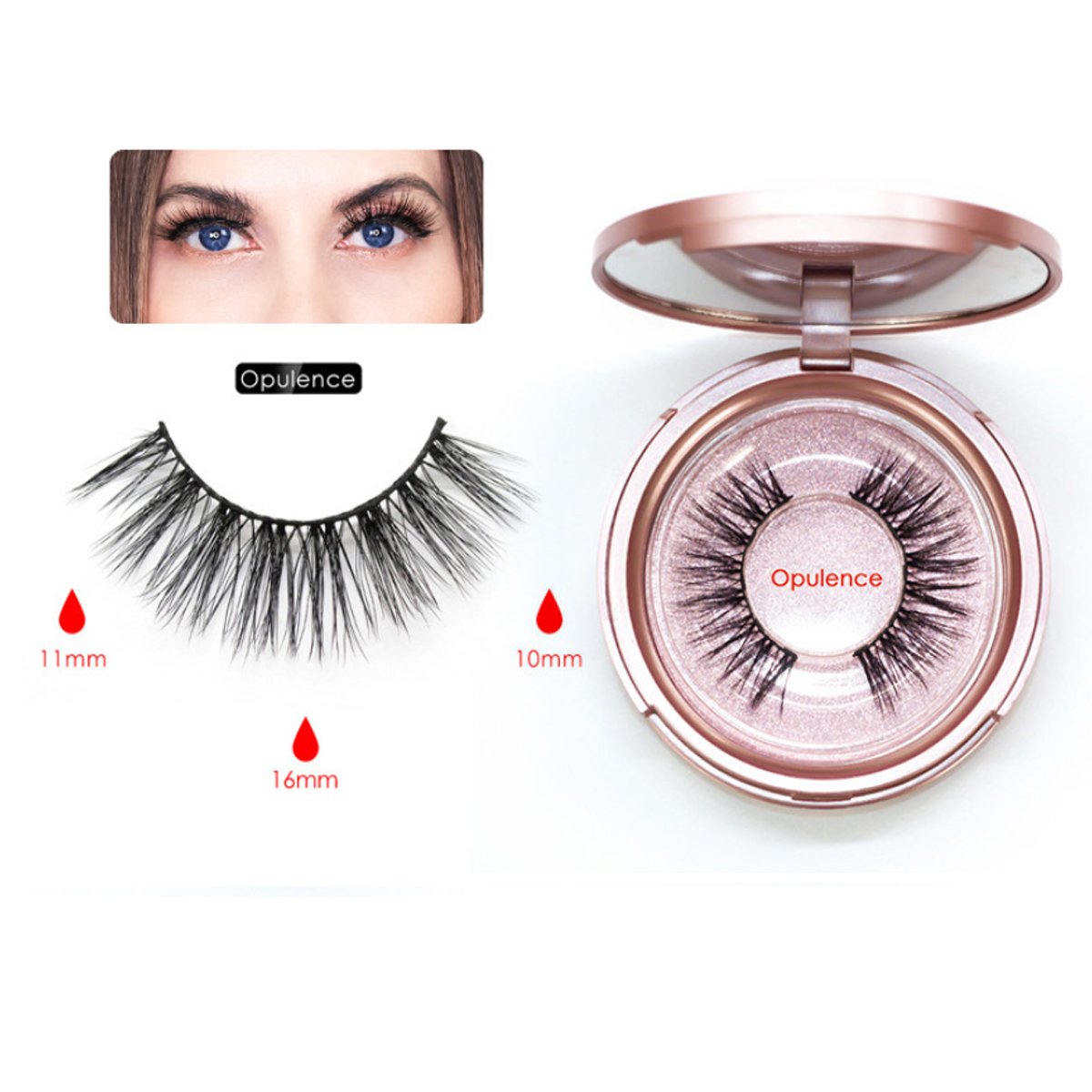 Sweet Eyes Magnetic Eyeliner and Eyelashes Kit featuring two pairs of reusable eyelashes, magnetic eyeliner, and a tweezer for easy application.