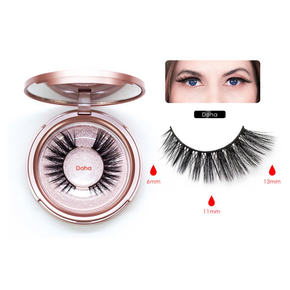 Sweet Eyes Magnetic Eyeliner and Eyelashes Kit featuring two pairs of reusable eyelashes, magnetic eyeliner, and a tweezer for easy application.