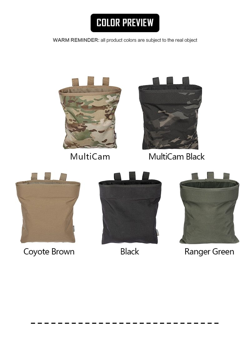 Tactical Magazine Dump Pouch in black, made from durable 1000D nylon, designed for efficient storage of magazines and tactical gear.