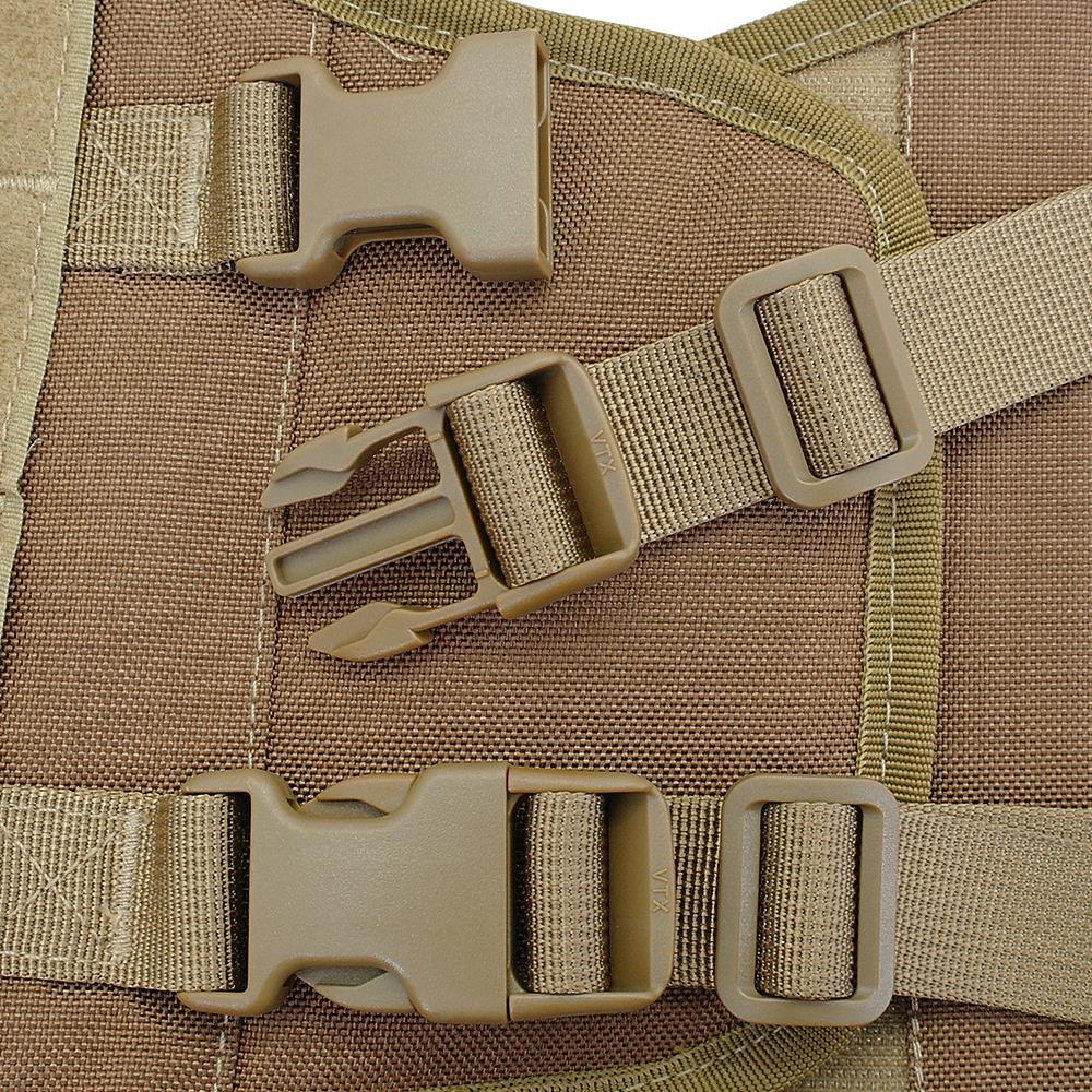 Tactical Nylon Dog Harness in brown, designed for medium to large dogs like German Shepherds, featuring padded support and quick release.