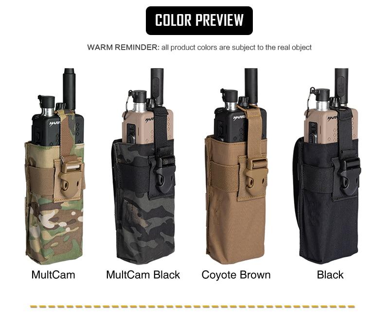 Tactical Radio Pouch for RRV vest in Multicam color, designed for walkie talkies with MOLLE compatibility, made from durable nylon fabric.