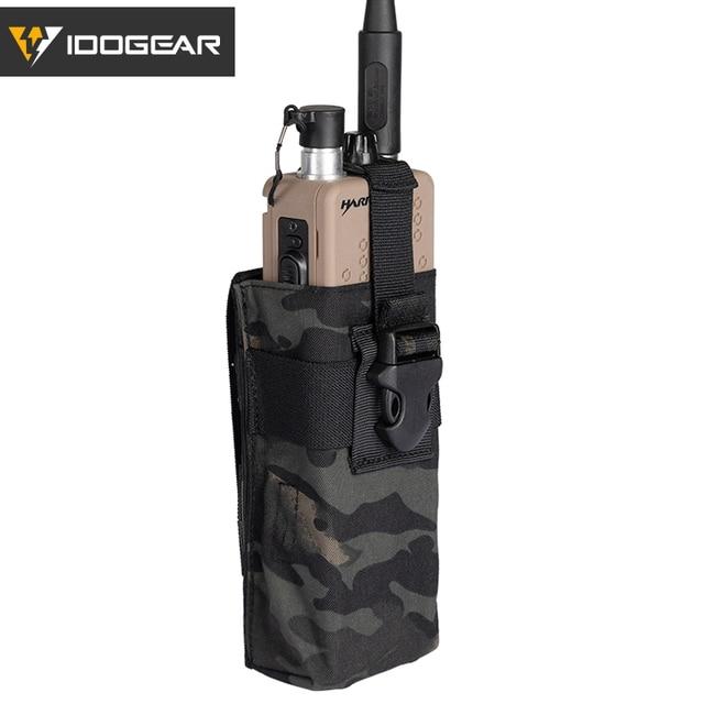 Tactical Radio Pouch for RRV vest in Multicam color, designed for walkie talkies with MOLLE compatibility, made from durable nylon fabric.