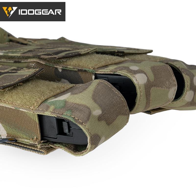 Tactical Triple Magazine Pouch in Multicam color, designed for submachine guns, featuring durable 500D nylon fabric and MOLLE compatibility.