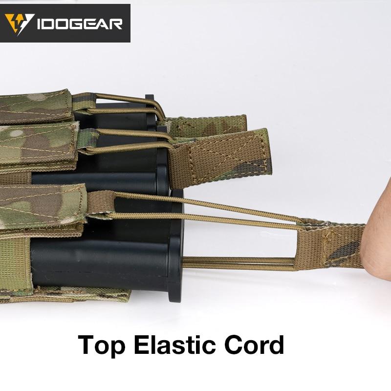 Tactical Triple Magazine Pouch in Multicam color, designed for submachine guns, featuring durable 500D nylon fabric and MOLLE compatibility.