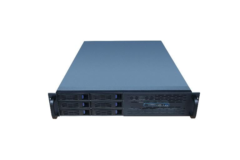 TGC Rack Mountable Server Chassis with 2U height and 6 external 3.5' drive bays, designed for efficient server storage.