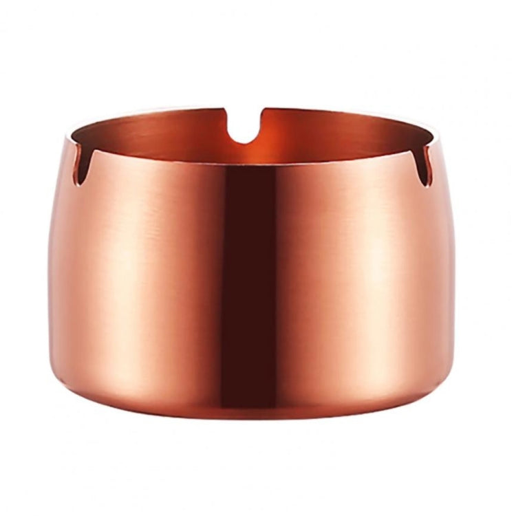 Thickened stainless steel ashtray with U-shaped groove design, showcasing its sleek and polished finish.