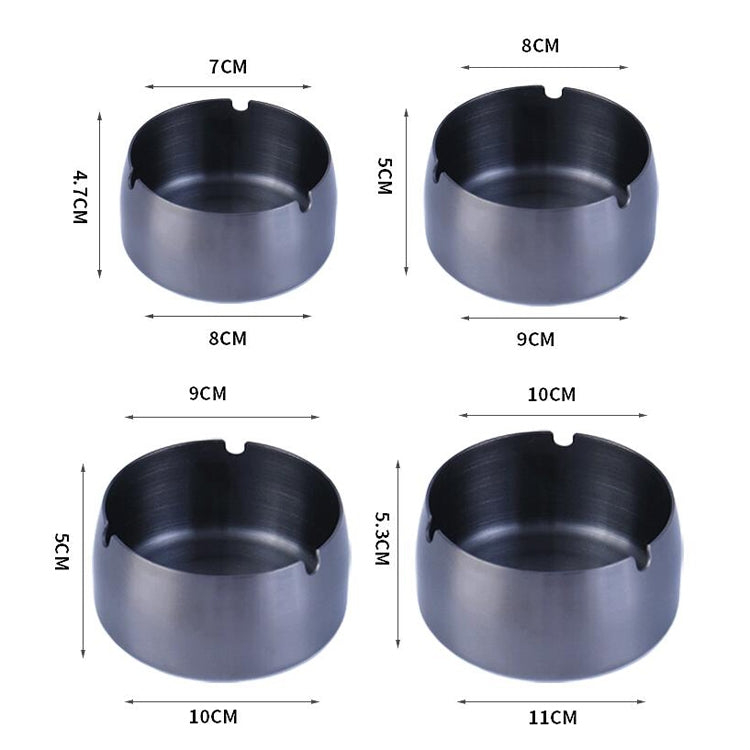 Thickened stainless steel ashtray with U-shaped groove design, showcasing its sleek and polished finish.