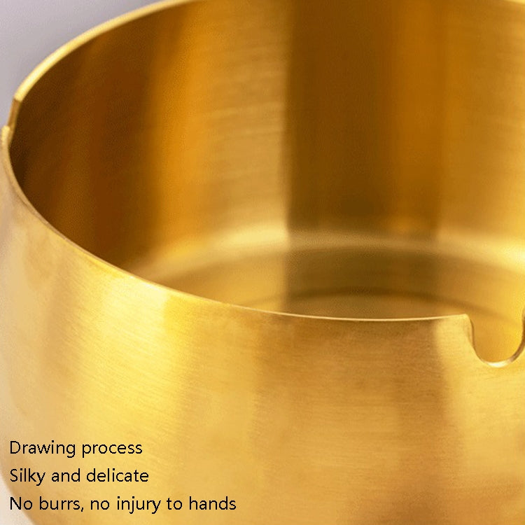 Thickened stainless steel ashtray with U-shaped groove design, showcasing its sleek and polished finish.