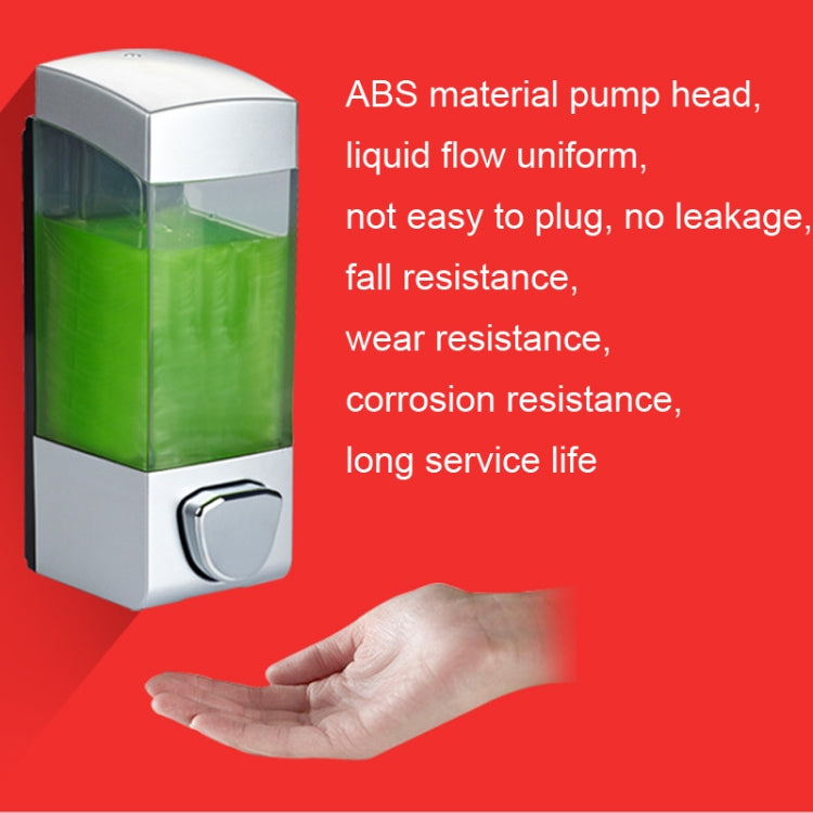 Three Head Wall Mounted Manual Press Soap Dispenser with transparent design and ABS material, ideal for liquid dispensing in various settings.