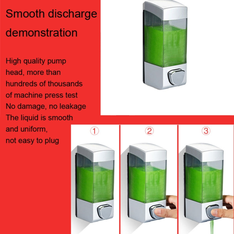 Three Head Wall Mounted Manual Press Soap Dispenser with transparent design and ABS material, ideal for liquid dispensing in various settings.