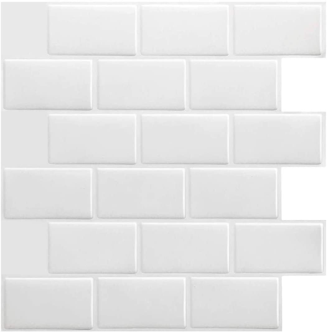 Tiles 3D Peel and Stick Wall Tile Hexagon White, showcasing a modern design with a three-dimensional look, perfect for home decor.