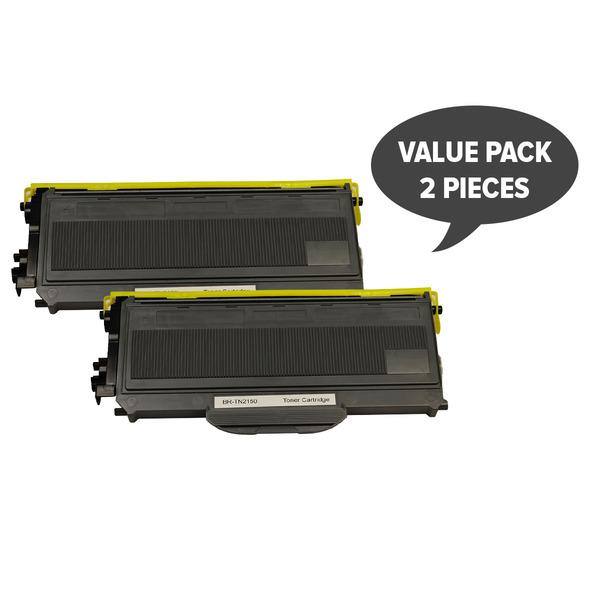 Set of 2 TN-2150 TN360 Black Premium Toner cartridges, designed for high-quality printing.