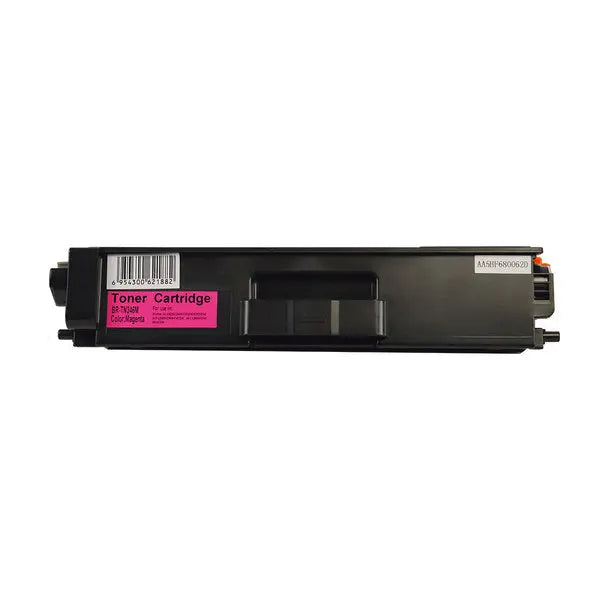 TN-346 Magenta Premium Generic Toner Cartridge, showcasing vibrant magenta color and sleek design.